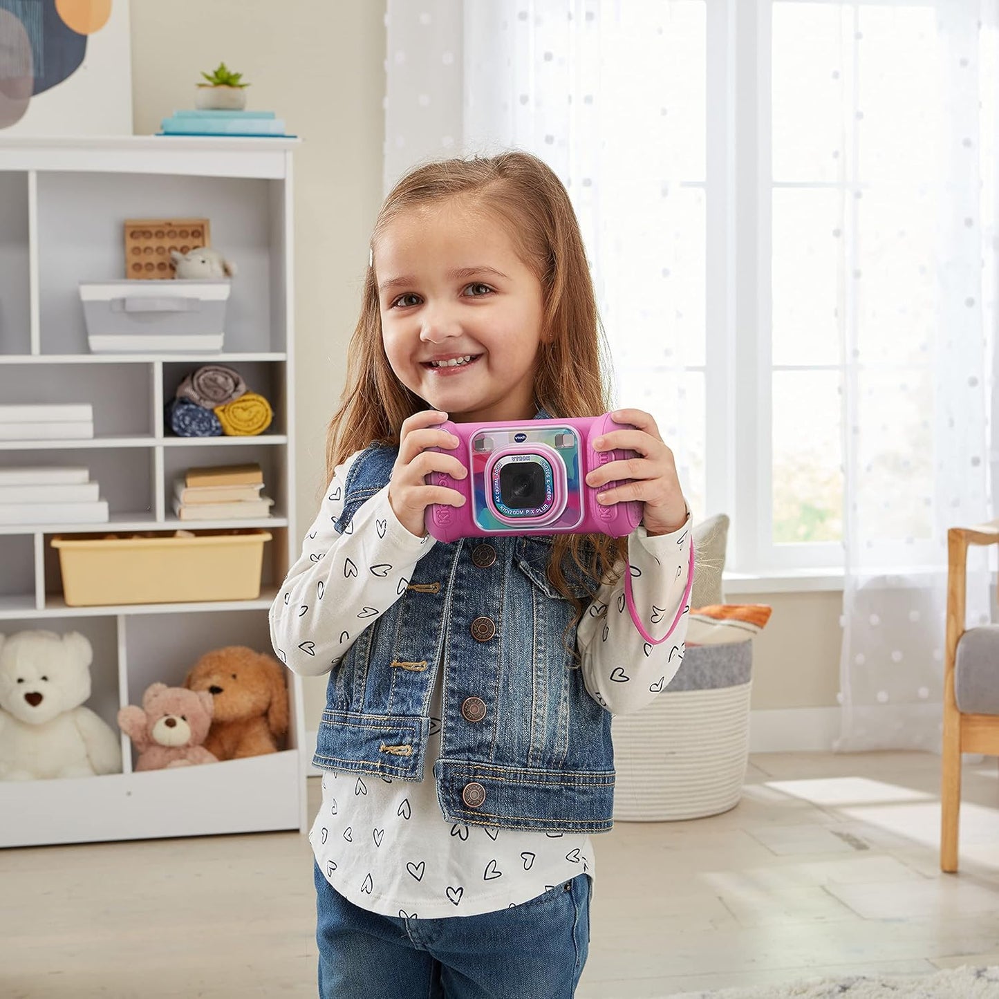 VTech 80-548956 KidiZoom Camera Pix Plus - Pink - Bilingual English/French