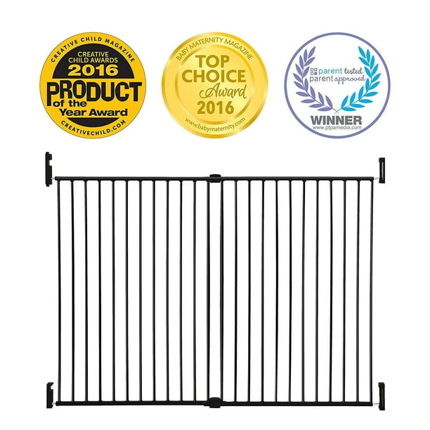 Dreambaby L852BB Broadway Extra Wide and Tall Expandable Gate with Track It Technology, Black
