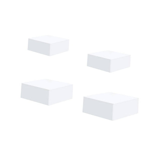 4 Pieces Buffet Riser (Different Size) Cube Display Nesting Riser Food Riser for White