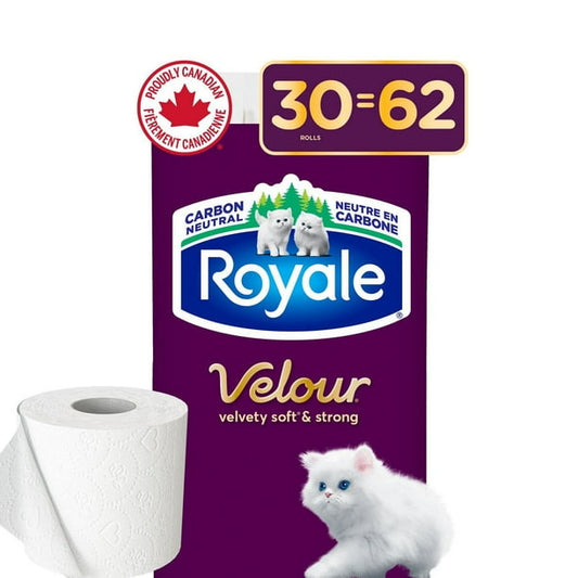 Royale Velour Plush And Thick Toilet Paper, 30 Roll 2 Ply