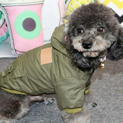 Dog Coat Small Dog Jacket Windproof Warm Padded Down Hoodie Snowsuit, Winter Dog Clothes for Cat Puppy Chihuahua Yorkie