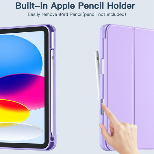 Funbiz Case Cover with Pencil Holder for Apple iPad 10th Generation, Lavender - Lightweight