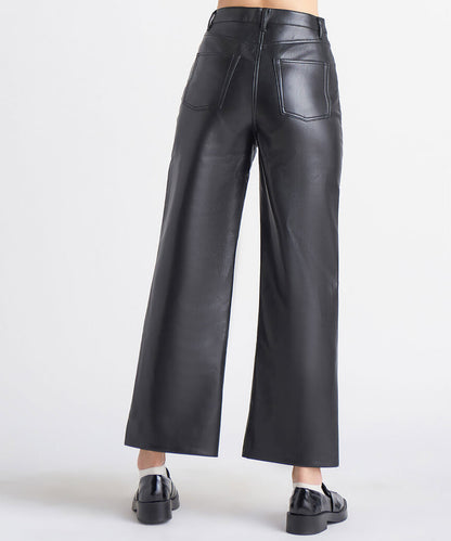 Dex High Rise Stretch Vegan Leather Look Front Leggings In Black Size 2X