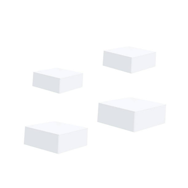 4 Pieces Buffet Riser (Different Size) Cube Display Nesting Riser Food Riser for White
