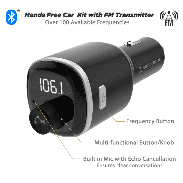 Scosche BTFM4-SP1 Universal Bluetooth Hands-Free Car Kit with FM