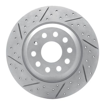 Dynamic Friction 830-73082L - Geoperformance  Coated Drilled and Slotted Brake Rotor