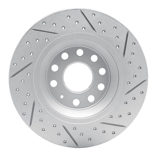 Dynamic Friction 830-73082L - Geoperformance  Coated Drilled and Slotted Brake Rotor
