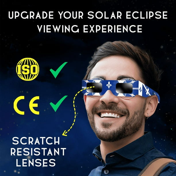 [10 Pack] Solar Eclipse Glasses Quebec - AAS  Approved - ISO Certified 12312-2 & CE Certfied