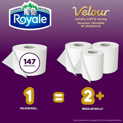 Royale Velour Plush And Thick Toilet Paper, 30 Roll 2 Ply