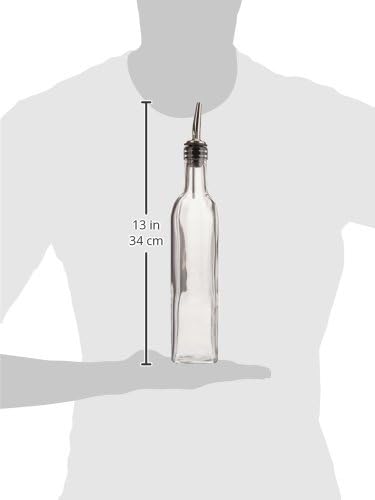 Libbey Oil/Vinegar Glass Cruet with w/Stainless Steel Pourer Spout, Clear, 16.9 oz