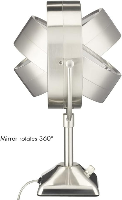 Conair TGBE104XC True Glow 1X/10X Lighting Mirror, Satin Nickel