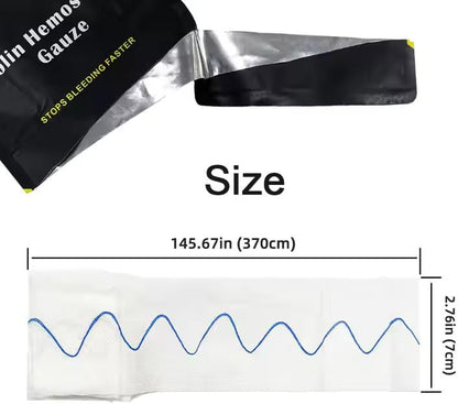 First Aid Advanced Quick Clotting Combat Gauze (Z-fold, 3" x 12.5 ft) - Fle