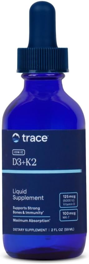 Trace Minerals | Liquid Ionic Vitamin D3 + K2 | 125 mcg (5,000 IU
