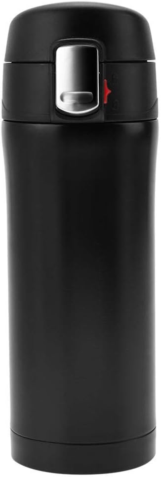 Stainless Steel Cup, 350ml Vacuum Insulated Water Bottle Travel Mug Coffee Tea Cup (Black)