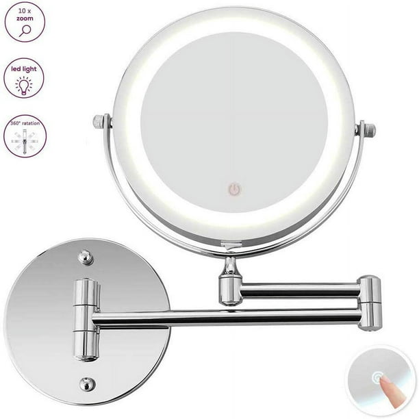 Freedo LED Lighted 10x Magnification Wall Mounted  Makeup Mirror