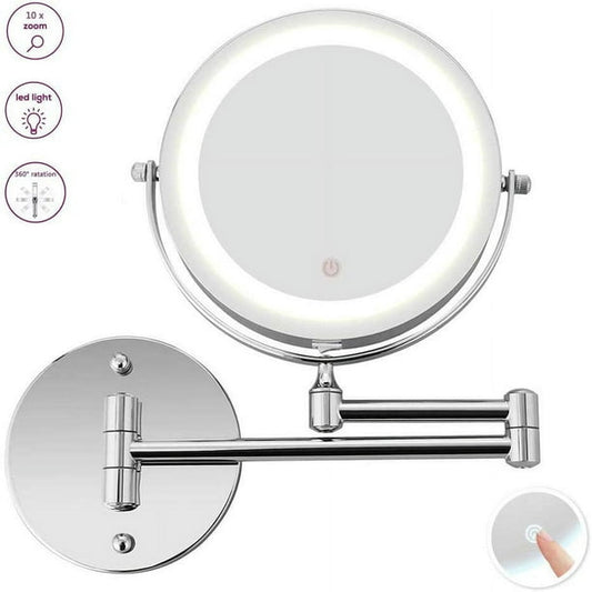 Freedo LED Lighted 10x Magnification Wall Mounted  Makeup Mirror