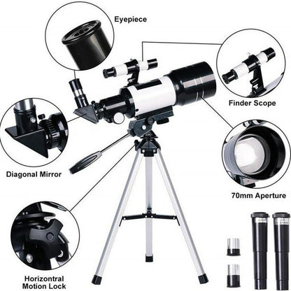 F30070 70mm Astronomical Reflecting Telescope For beginners Children with Standard