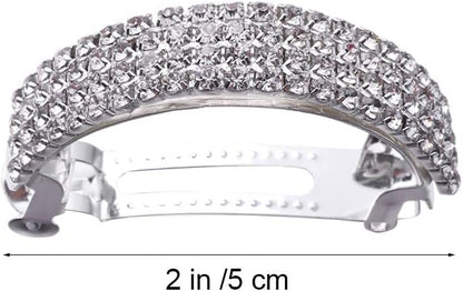 Frcolor 2pcs Crystal Bridal Hair Clip Retro Spring Hairpin Rhinestone Hair
