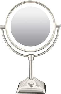 Conair TGBE104XC True Glow 1X/10X Lighting Mirror, Satin Nickel