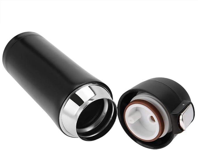 Stainless Steel Cup, 350ml Vacuum Insulated Water Bottle Travel Mug Coffee Tea Cup (Black)
