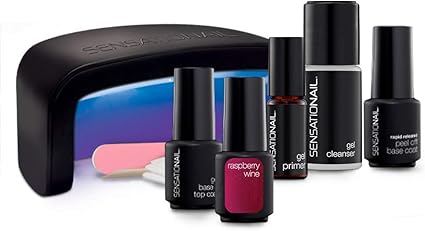 SensatioNail Gel Nail Polish Starter Kit, Raspberry Wine Red – At