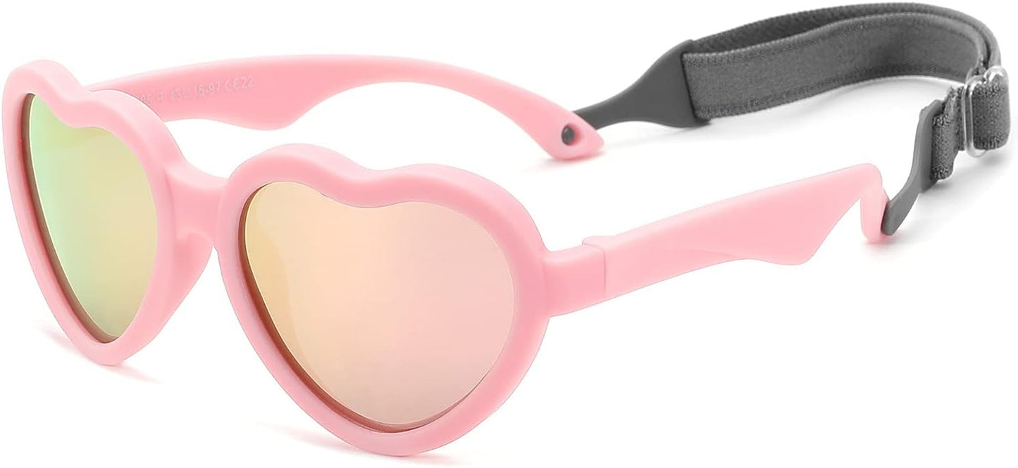 COASION Baby's First Sunglasses with Strap, Unbreakable Polarized