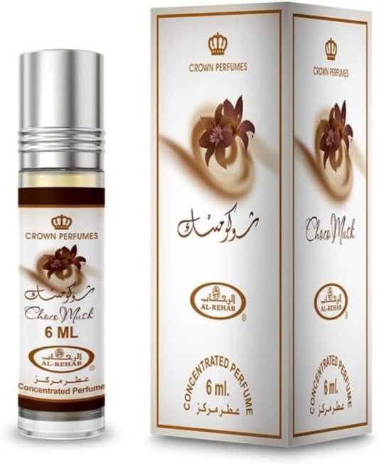 Al Rehab Choco Musk Concentrated Perfume Rollerball for Unisex, 6