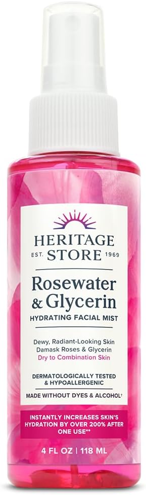 Heritage Store 83515 Rosewater and Glycerin, 4-Ounce