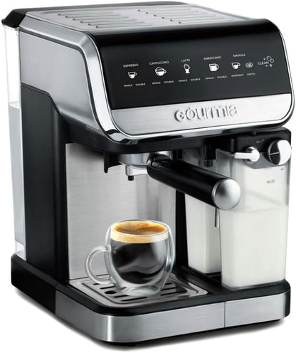 Gourmia GCM4230 8-in-1 One-Touch Espresso, Cappuccino, Latte & Americano Maker With Automatic Frothing