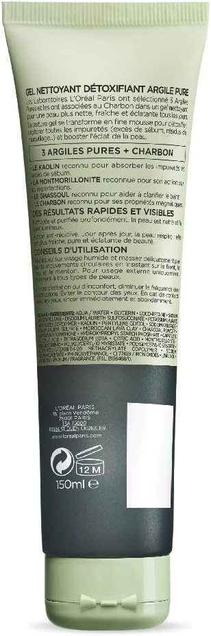 L'Oreal Paris Pure-Clay Daily Cleanser with 3 Mineral Clays + Cha