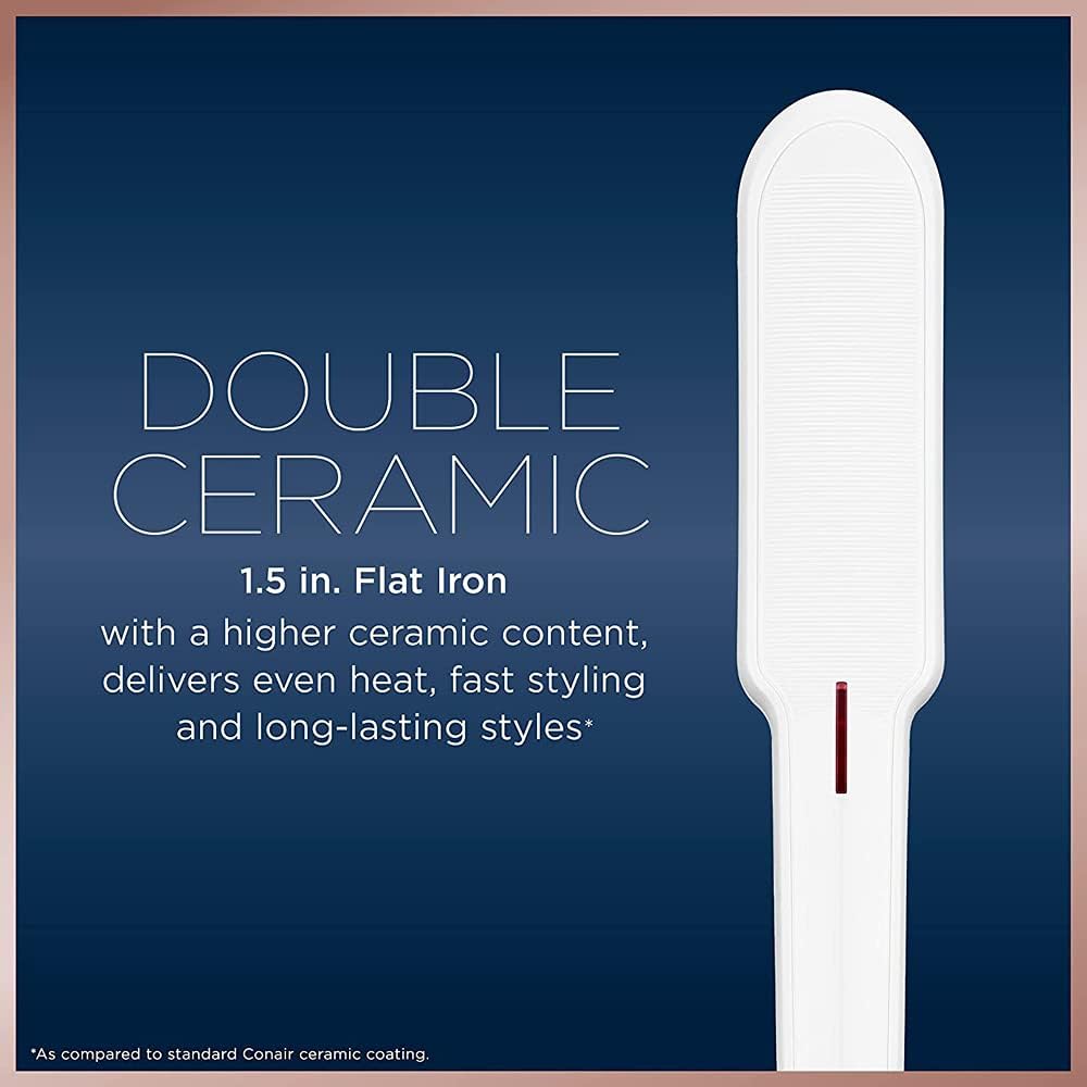 Conair CS922NC Double Ceramic 1 1/2'' Flat Iron, Hair Straightene