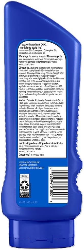 COPPERTONE Sport 4-in-1 Performance Sunscreen Lotion SPF 30, Water-Resistan