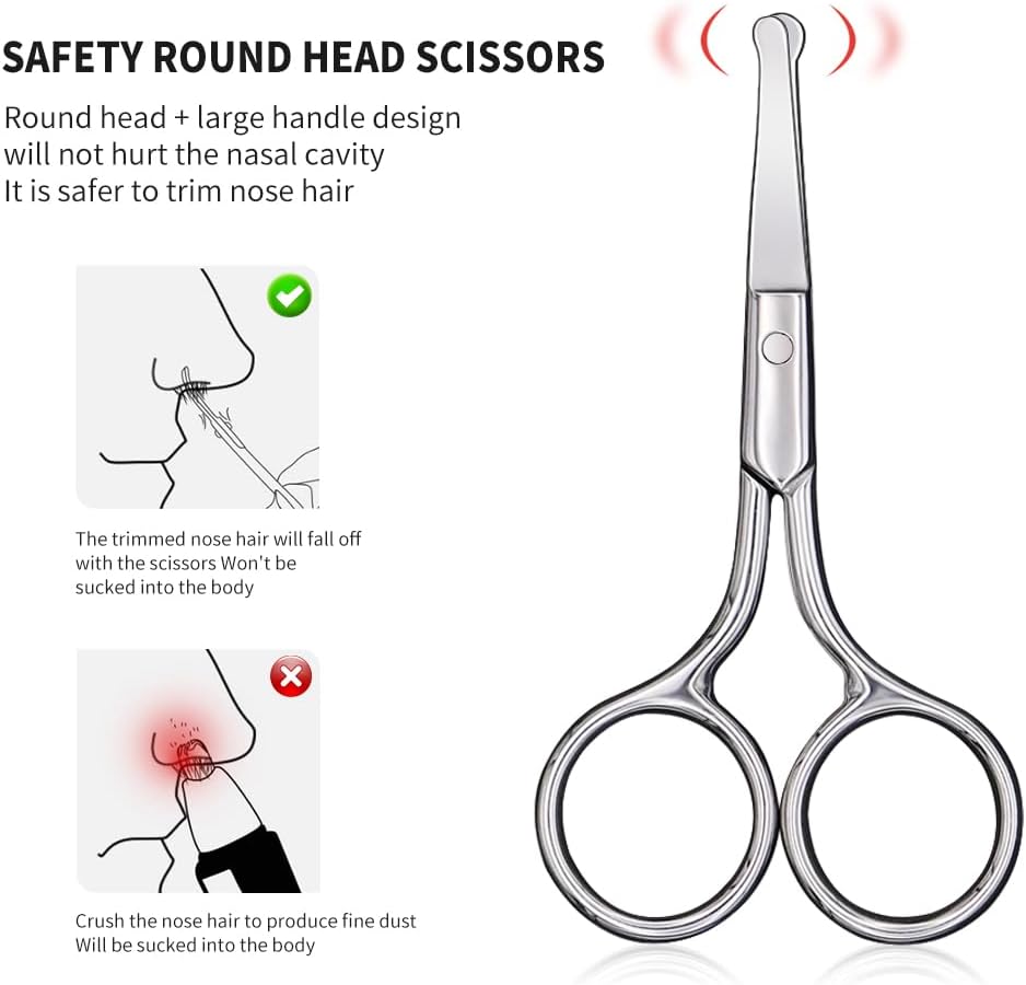 Small Scissors, Eyebrow Scissors, Nose Hair Scissors Round Tip Design, Will