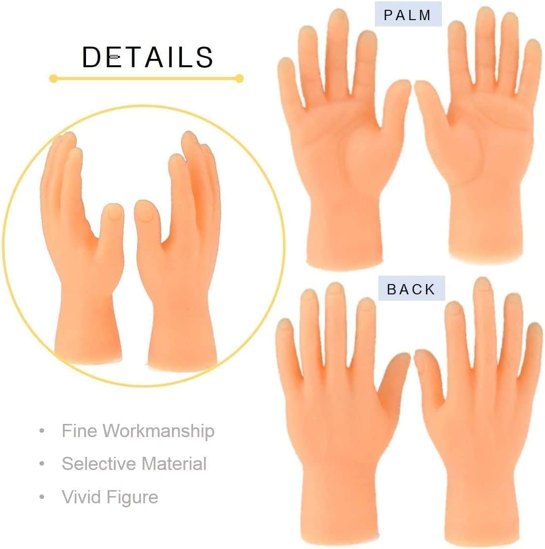 AEDNX Tiny Hands Finger Puppets, Mini Hands Little Small Hands Mini Thing G