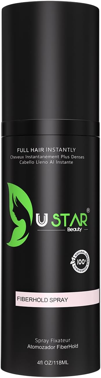 Ustar Hair Building Fiber hold Spray 4oz Fits Toppik Xfusion Febron Boldify