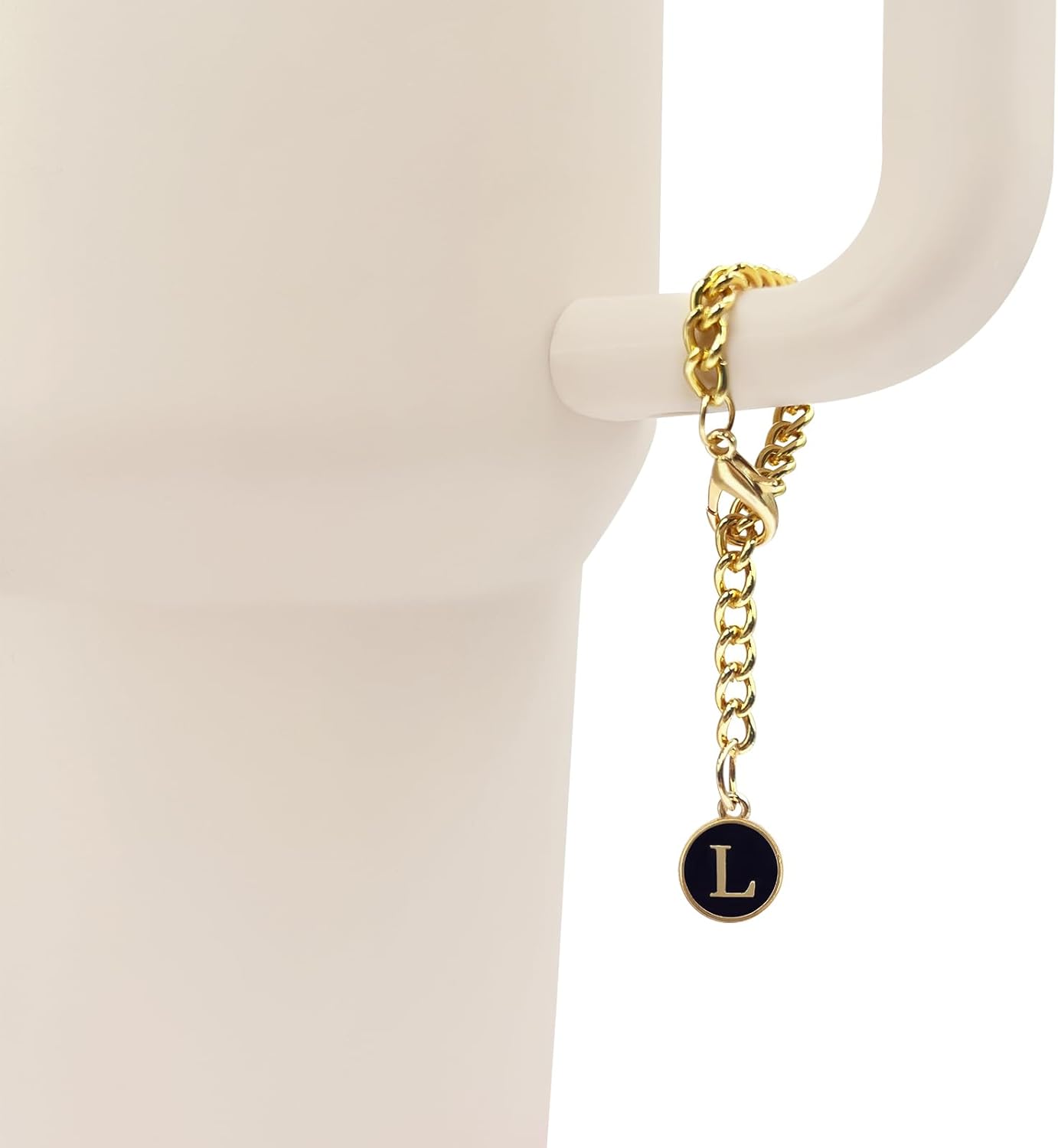 Velaco 4 PCS Initial Letter Charm Accessories and Straw Cover Pack- Chains