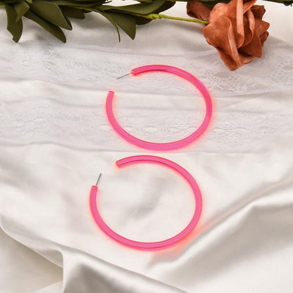 Halloween Hoop Earrings for Women Retro Neon Earrings Acrylic Resin Earring