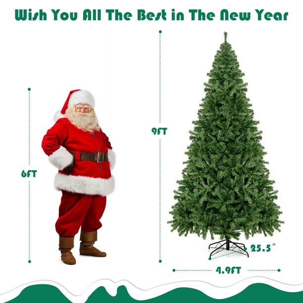 GYM06006 9' Unlit Artificial Christmas Tree, Green