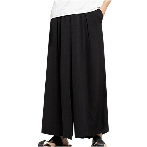 Solid Mid-Rise Straight Lace-Up Loose Casual Pants, XXX