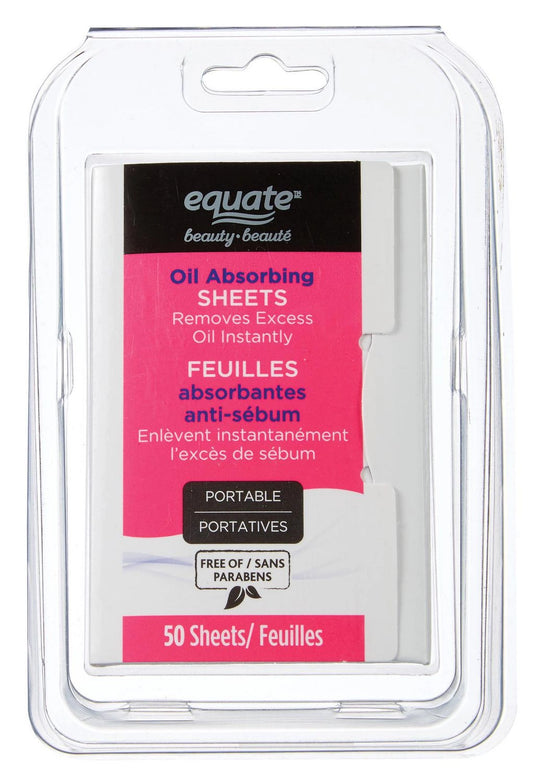 Equate Beauty Oil Absorbing Sheets, Pack of 50