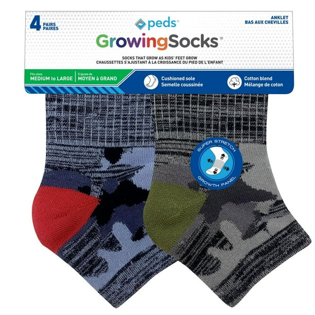 Growing Socks by Peds 33071G 4pk Boys Socks