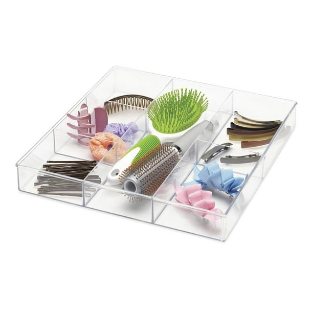Mainstays Plastic 6-Section Clear Drawer Organizer