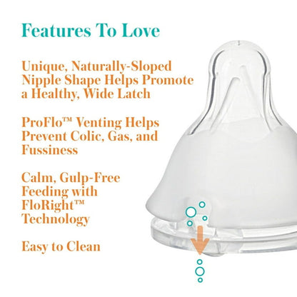 Evenflo Feeding 2126111 Standard Neck BPA-Free Silicone Slow Flow Baby Bottle Nipples - 0 Months+, 6ct
