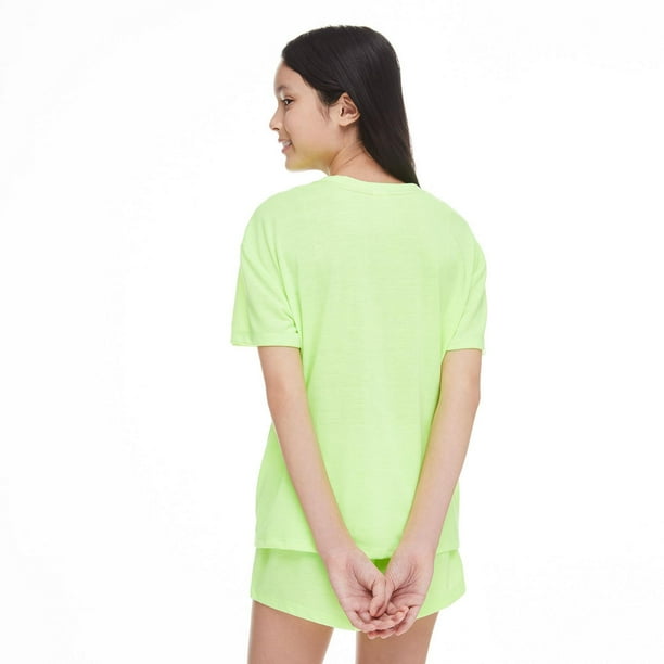 Justice 166514 Girl's Interactive Glow-in-the-Dark Pajamas 3-Piece Set, Yellow L