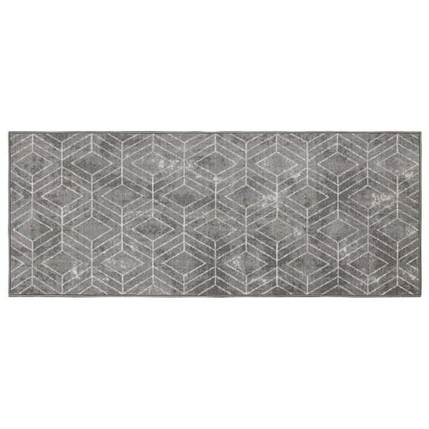 Mainstays MT1005938 2-ft x 5-ft Malika Grey Printed Floor Mat