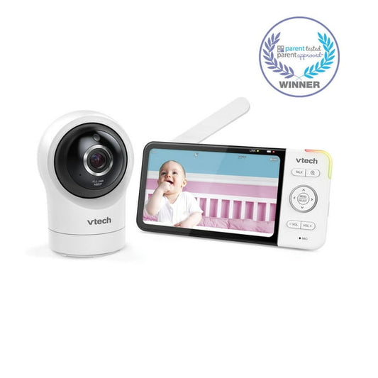 VTech RM5764 HD Smart Wi-Fi Video Baby Monitor  with 5 Inch display and 1080p HD 360 degree  Panoramic Viewing Pan & Tilt Camera White