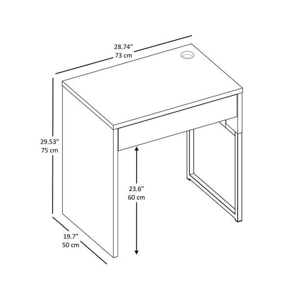 Mainstays HS201806-06 Small Wood and Metal Desk, White