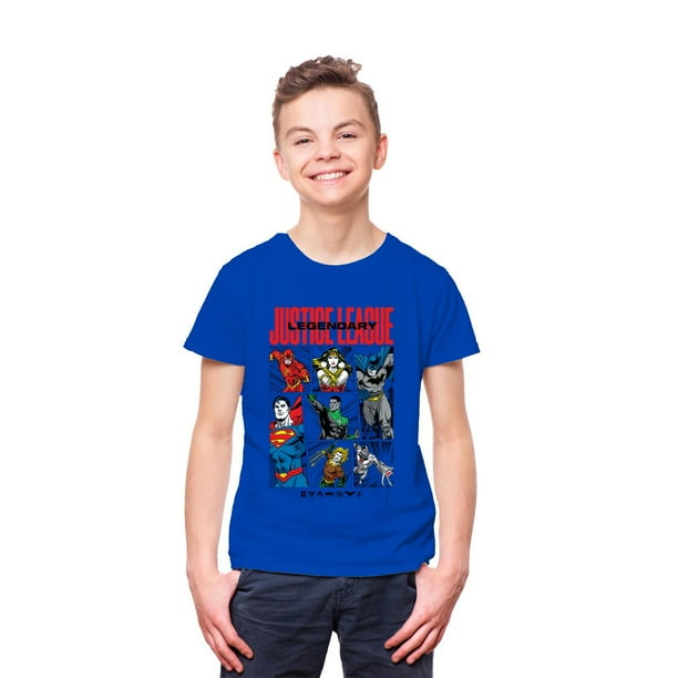 Justice League Boys Legendary Seven Short Sleeve T-Shirt, XL /TC