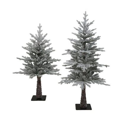Holiday Time T1025-200-W Set of 2 Flocked Snowy Christmas Trees