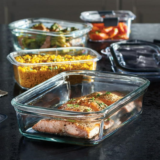 Rubbermaid 6013375 Brilliance Clear Food Container & Lid, Pack of 3